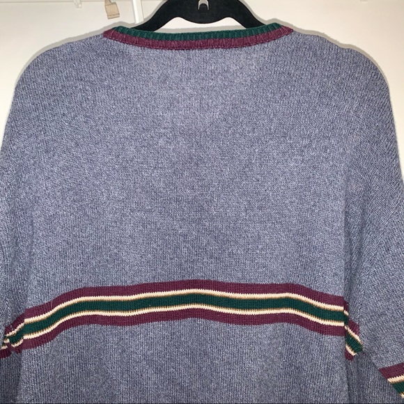 Vintage Duck Head Gray V Neck Striped Sweater XL - Picture 5 of 6